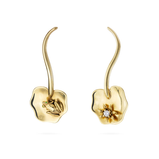 Long Lily Pad Earrings | LunaFlo London