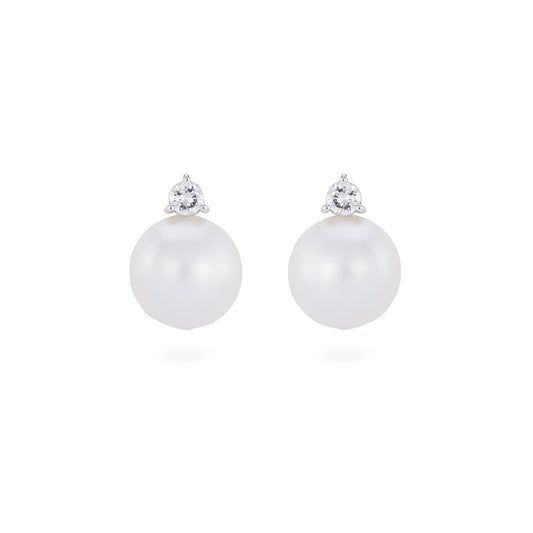 Pearl Drop Diamond Earrings | LunaFlo London