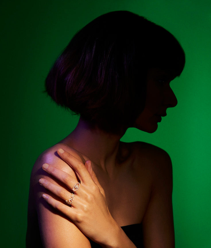 Love Is A Four Letter Word Diamond Ring | LunaFlo London