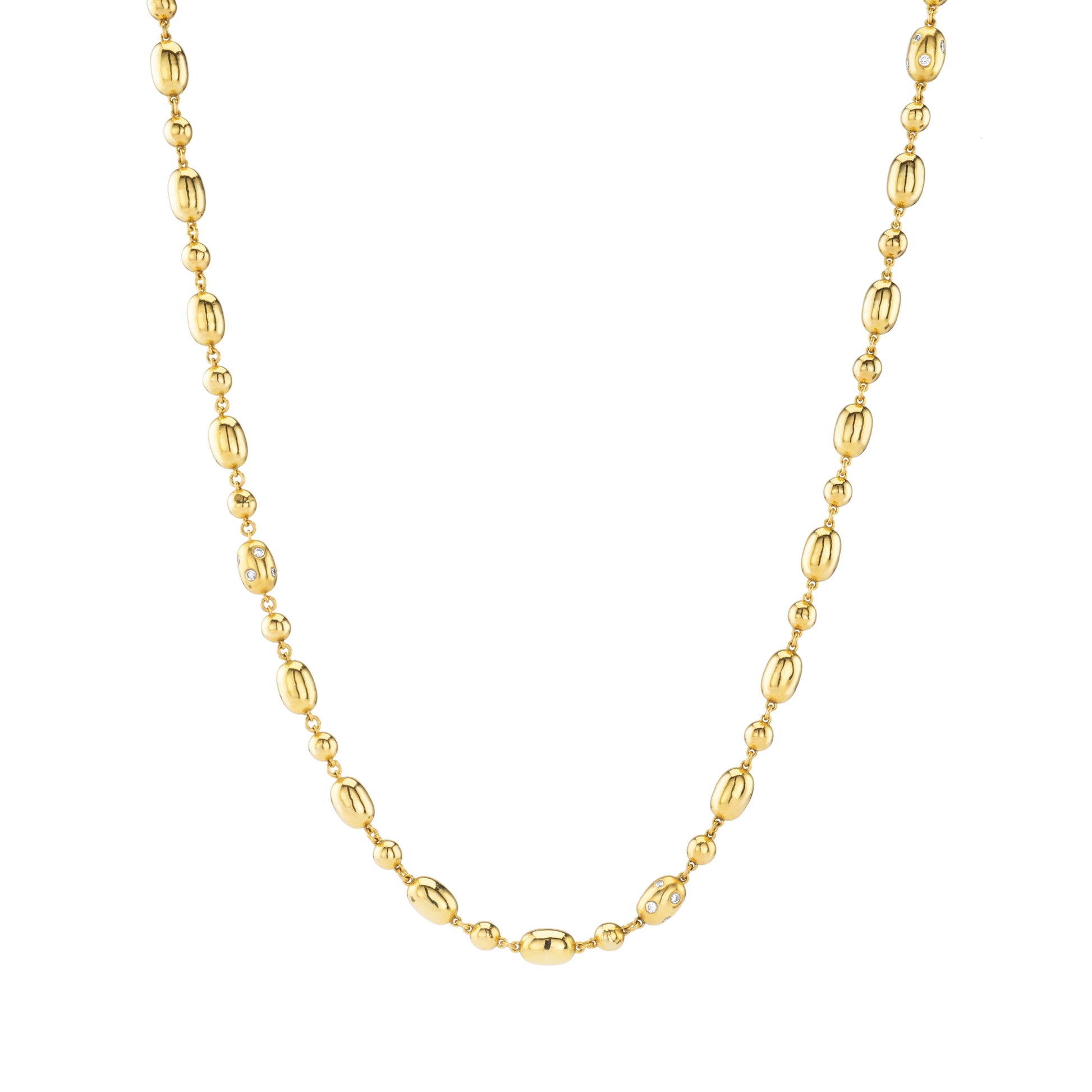 Gold Ellipse Charm Necklace | LunaFlo London