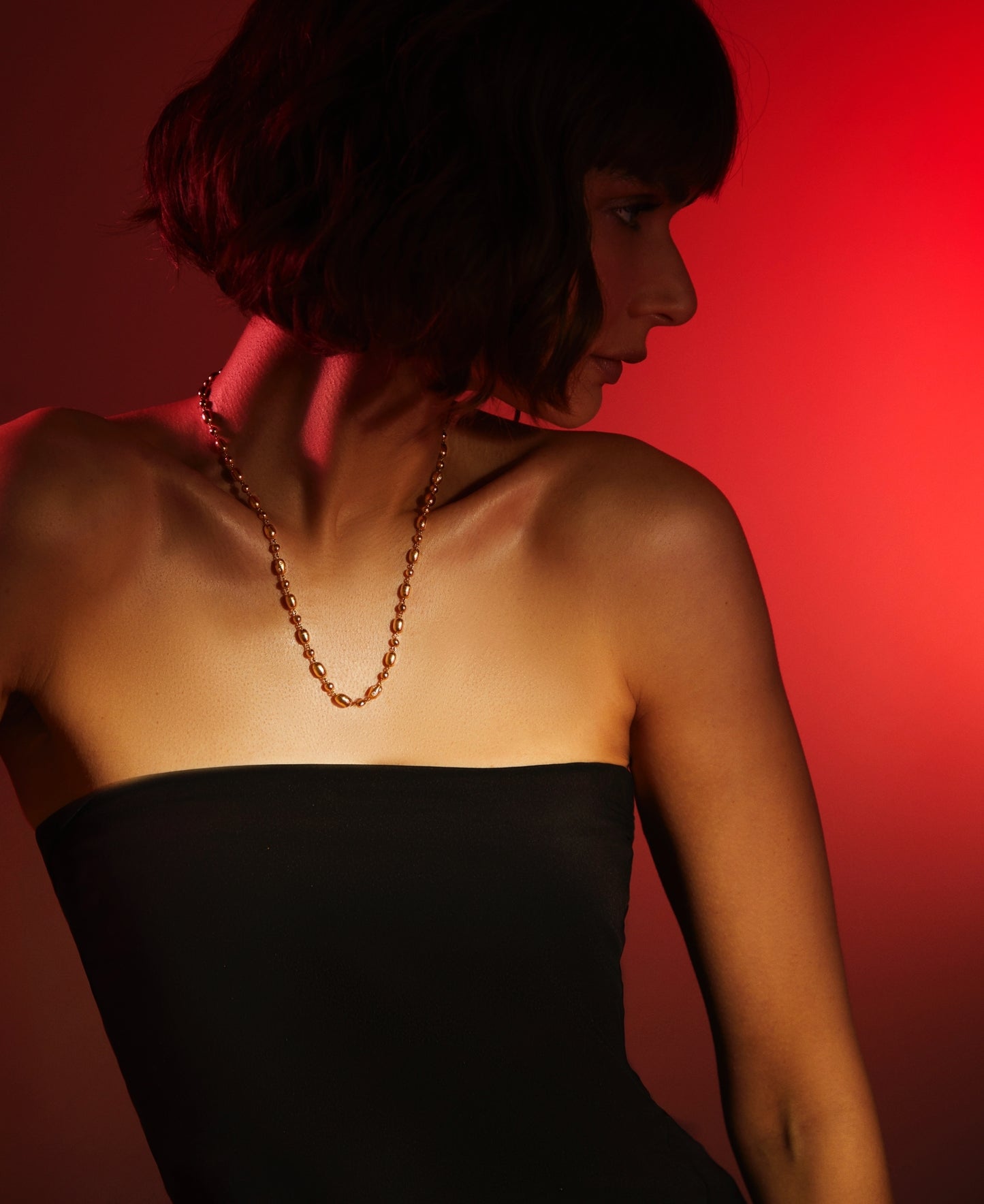 Gold Ellipse Charm Necklace | LunaFlo London