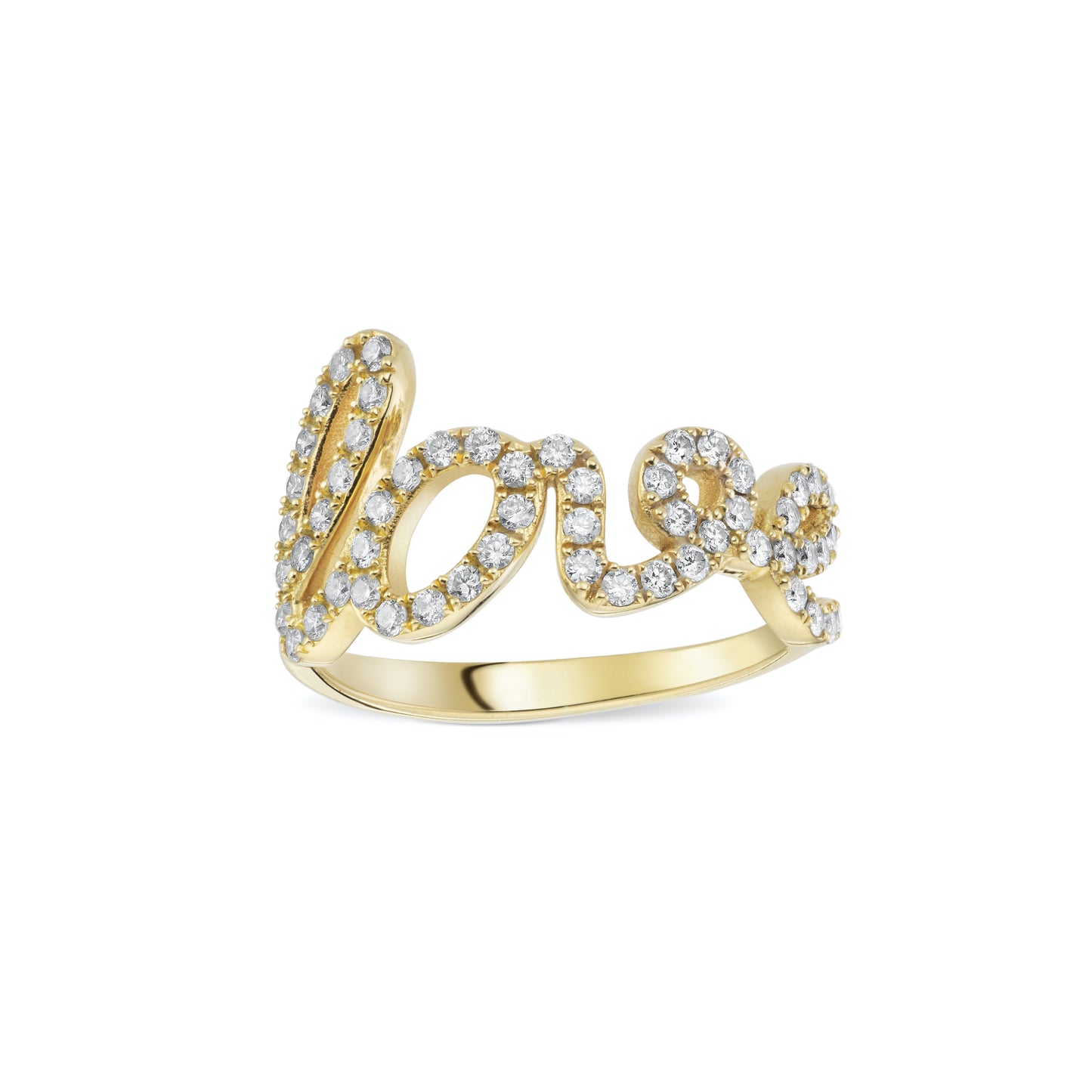 Love Is A Four Letter Word Diamond Ring | LunaFlo London