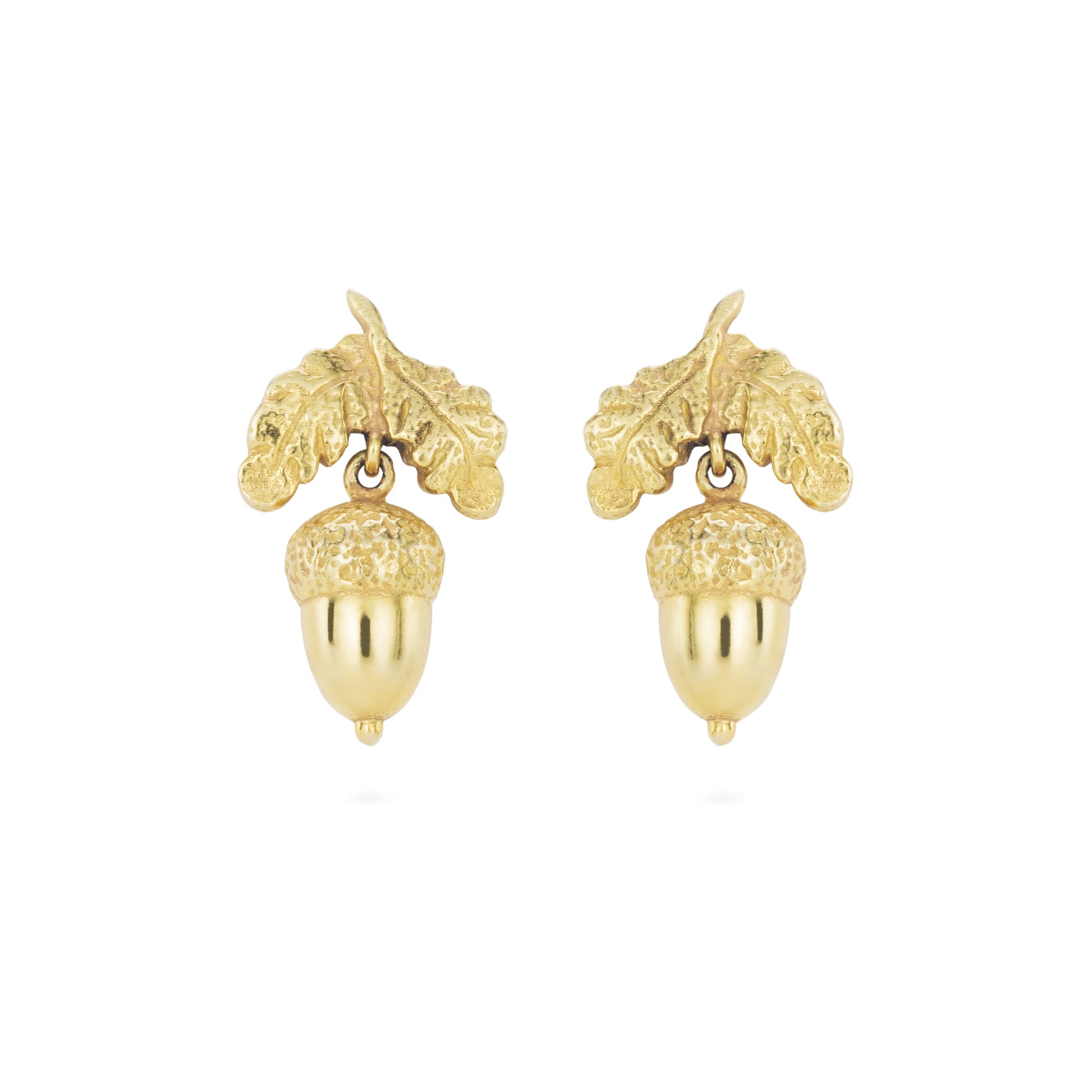 Gold Acorn Earrings Lunaflolondon