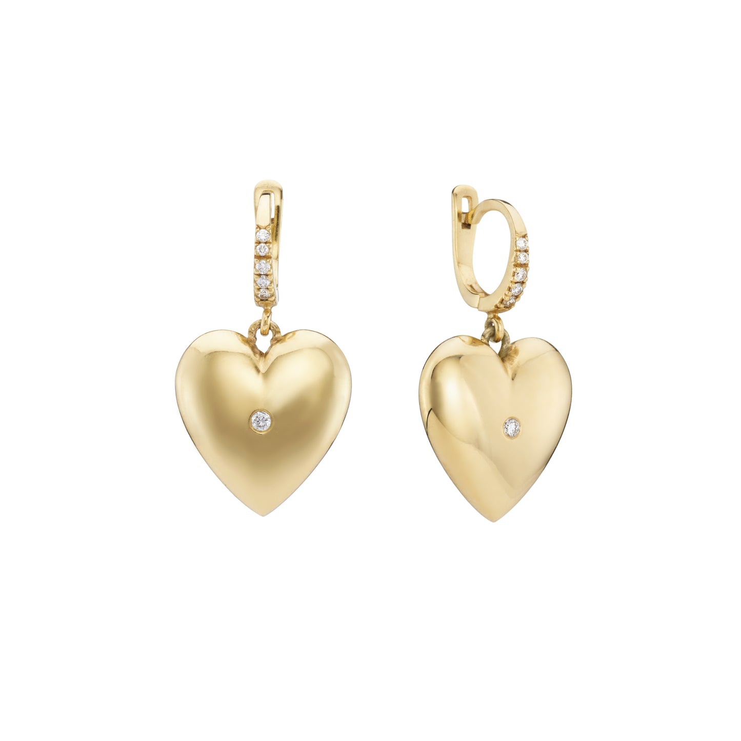 Gold Heart Earrings Lunaflolondon