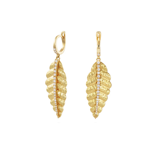 Golden Leaf Earrings Lunaflolondon