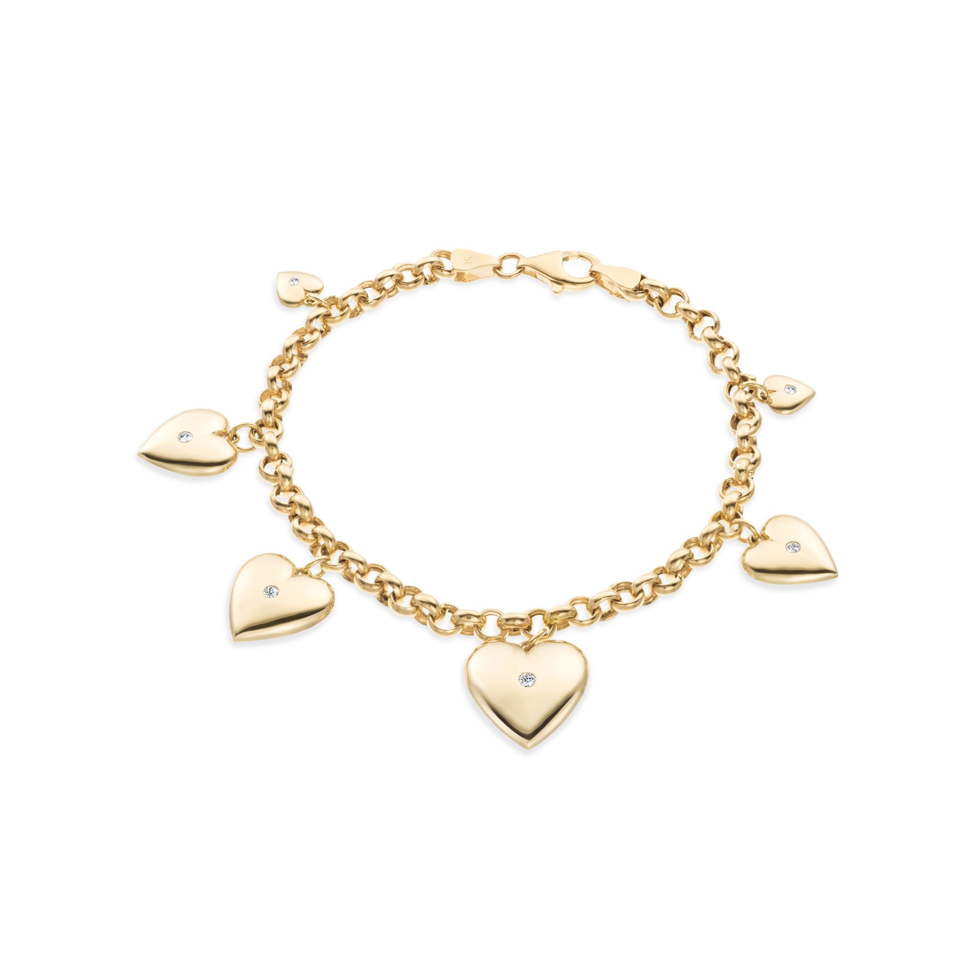 18k gold deals heart bracelet