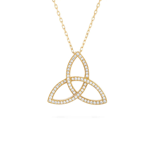 Celtic Knot Diamond Pendant Necklace Lunaflolondon