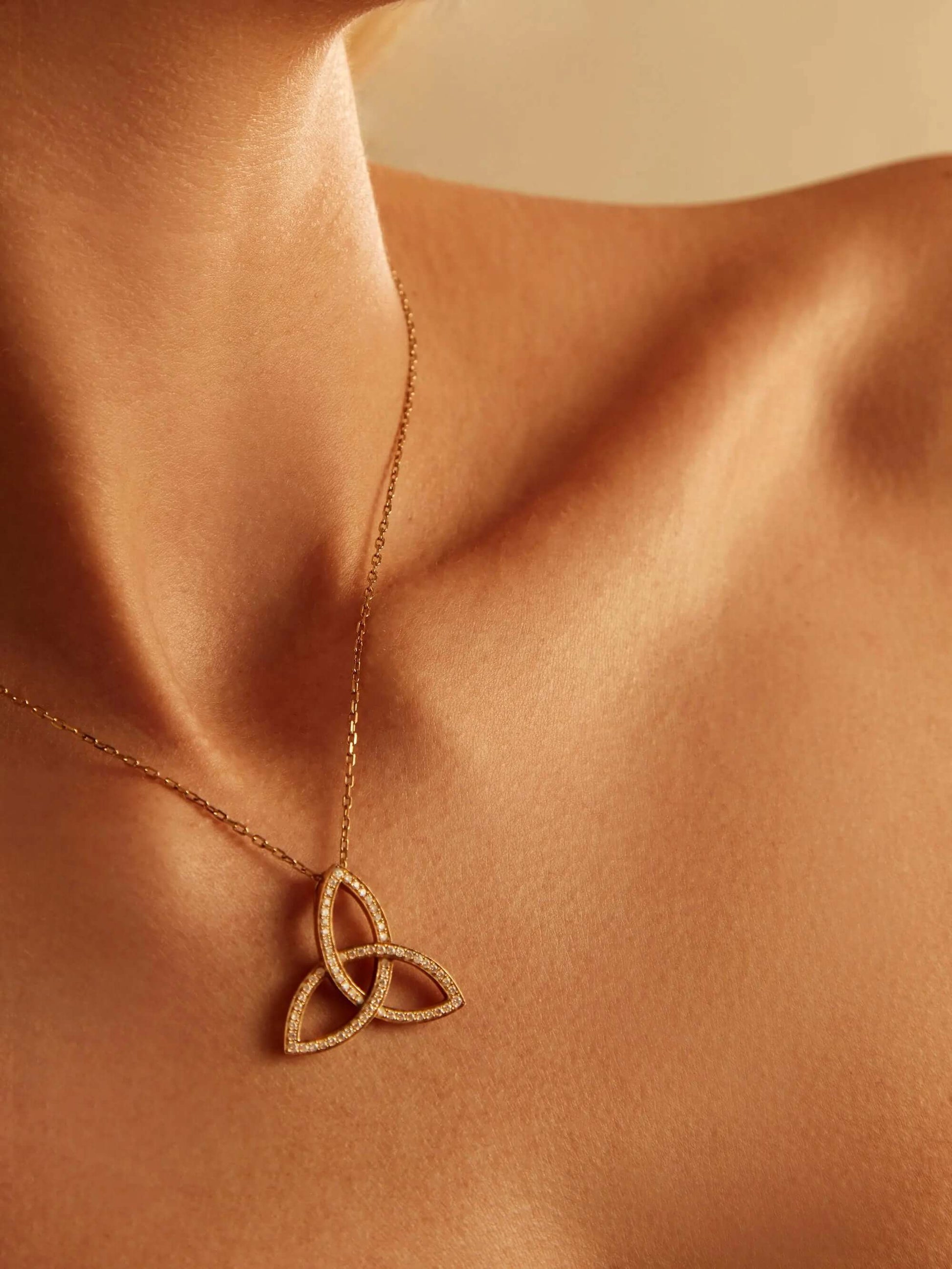 Celtic Knot Diamond Pendant Necklace | LunaFlo London