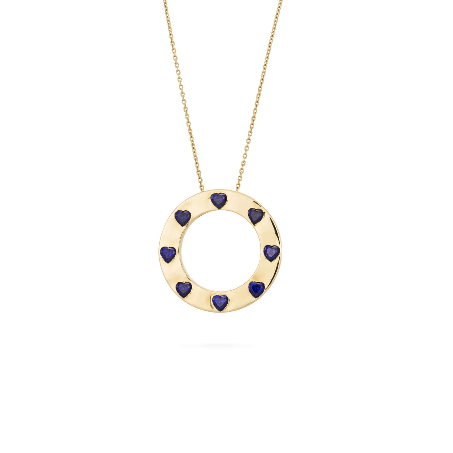Blue Heart Wheel Pendent Necklace | LunaFlo London