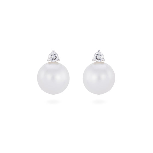 Pearl Drop Diamond Earrings Lunaflolondon