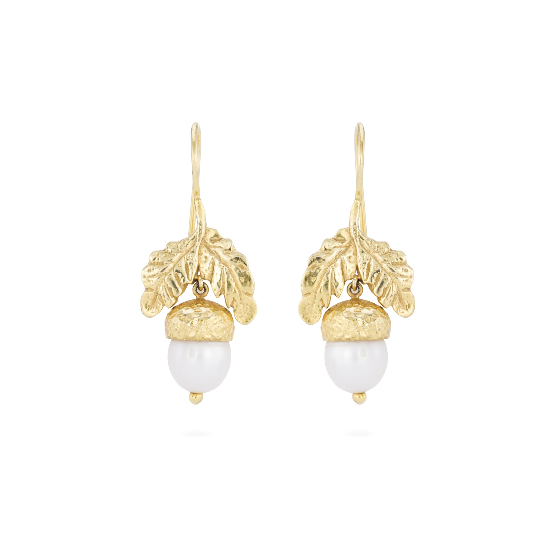 Pearl Acorn Earrings Lunaflolondon