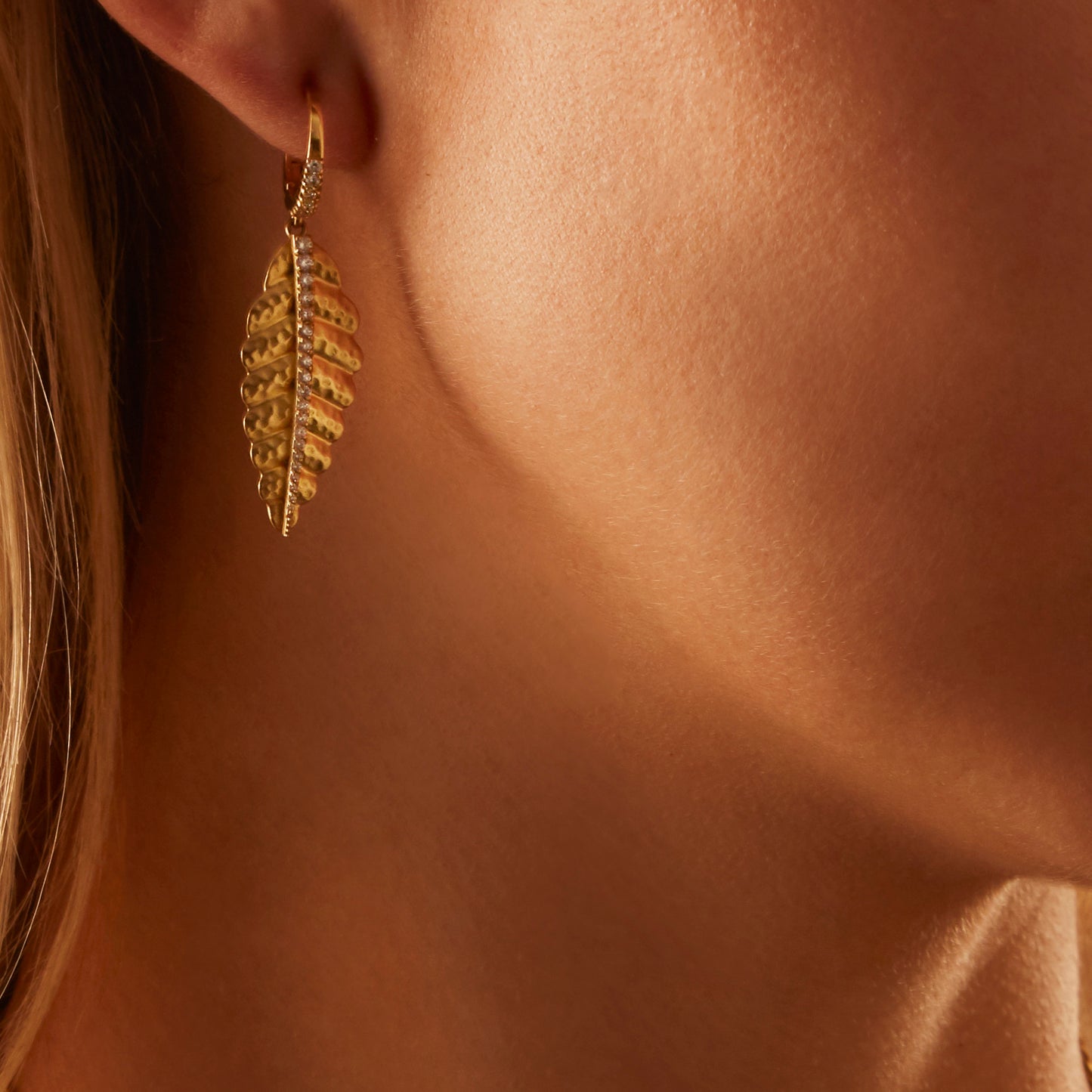 Golden Leaf Earrings | LunaFlo London